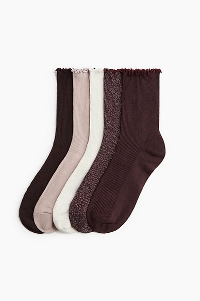 5-Pack Rib-Knit Socks