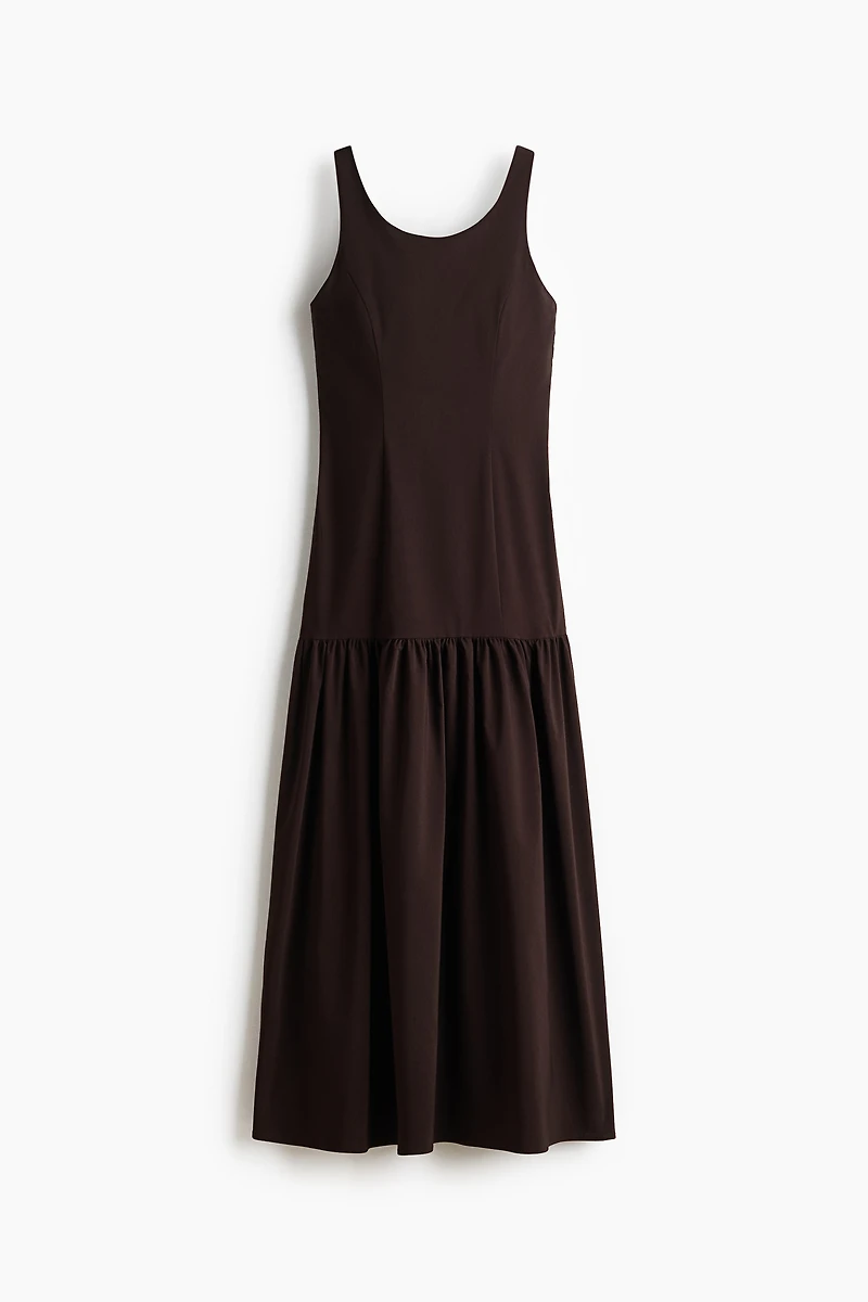 Flared-Skirt Low-Back Dress