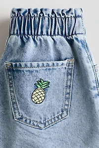 Loose Fit Denim Shorts