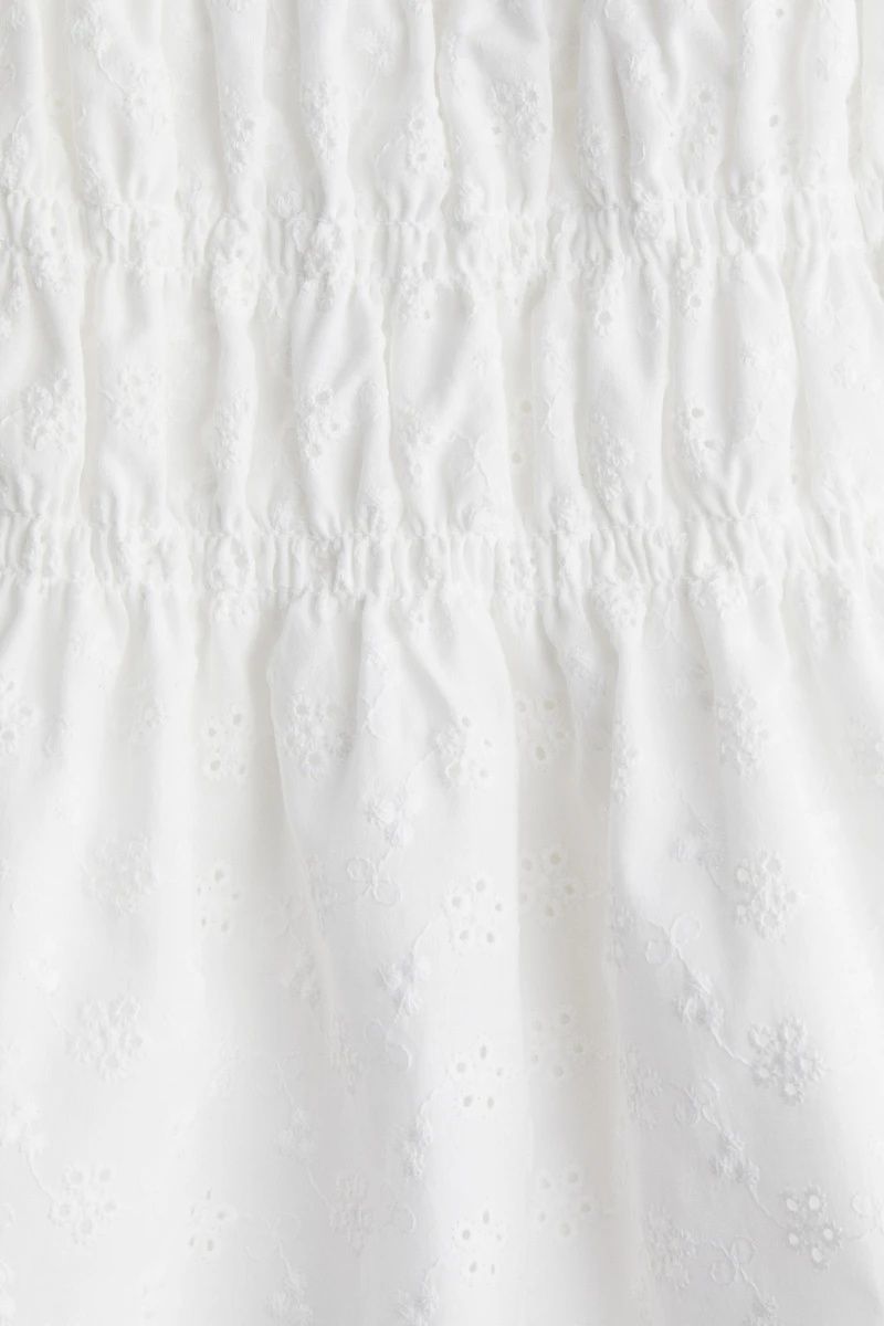 Smocked Dress with Eyelet Embroidery