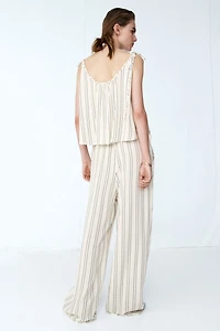 Oversized Top with Tie Shoulder Straps