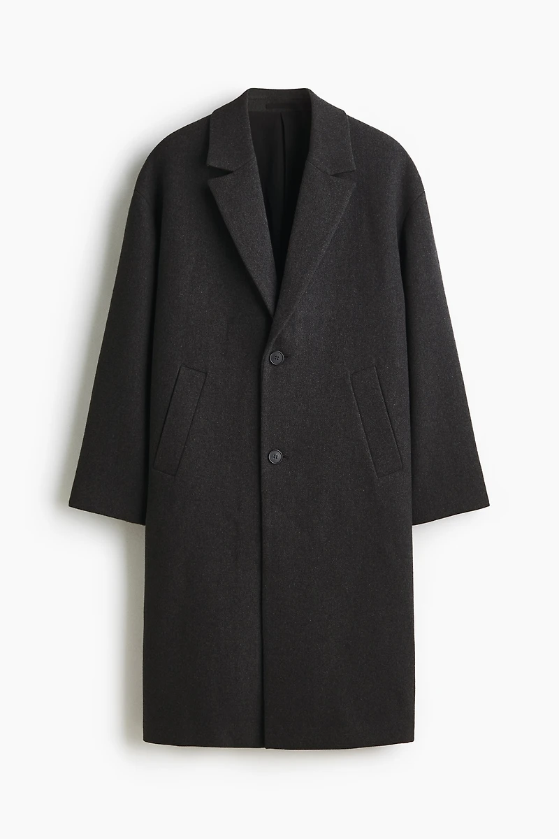 Single-Breasted Wool-Blend Coat