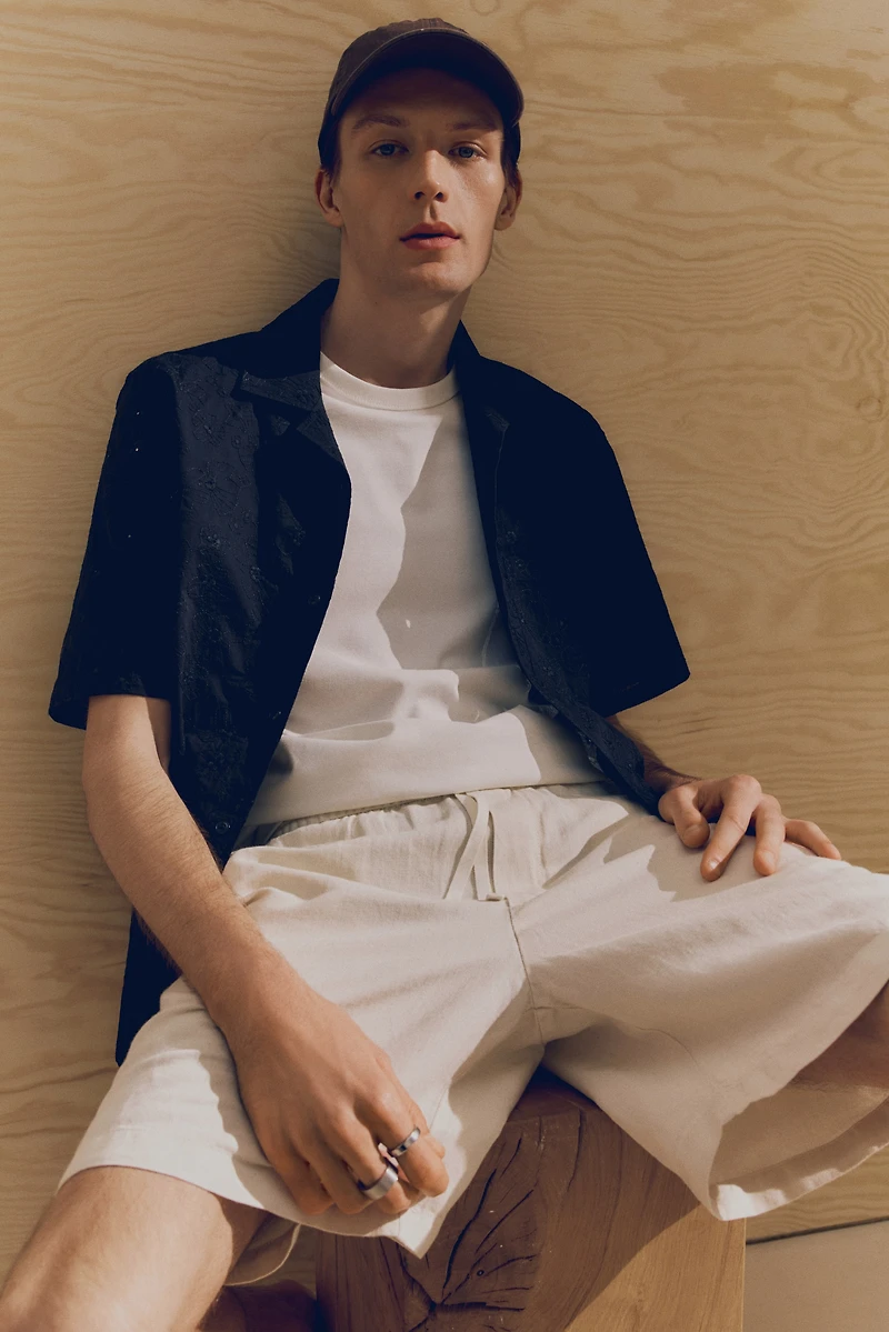 Relaxed-Fit Linen-Blend Shorts