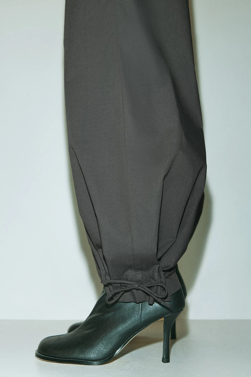 Balloon-Leg Poplin Pants