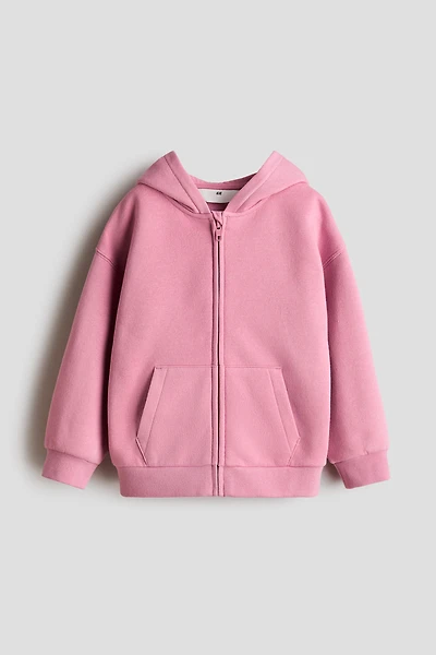 Veste ample à fermeture éclair capuche
