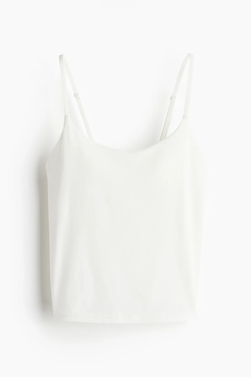 Padded-Cup Microfiber Strappy Top