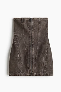 Mini robe bandeau en denim