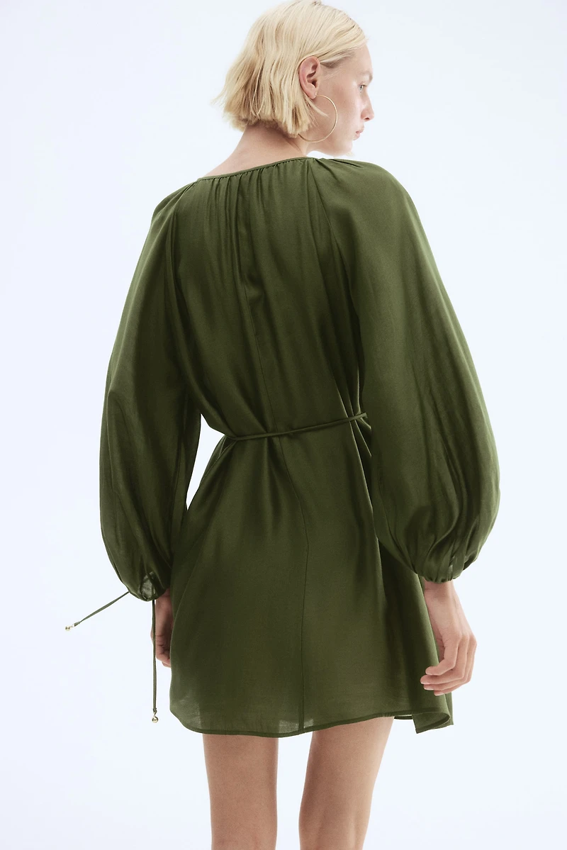Oversized Tie-Belt Dress