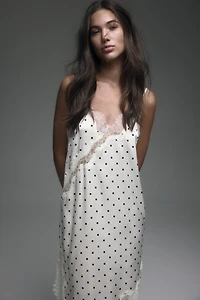 Lace-Trimmed Asymmetric Nightgown