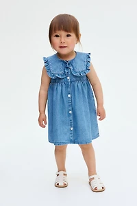 Denim Dress with Sailor Collar