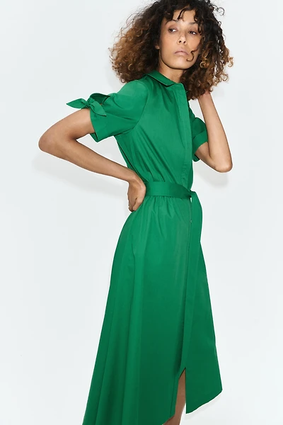 Short-Sleeved Shirt Dress