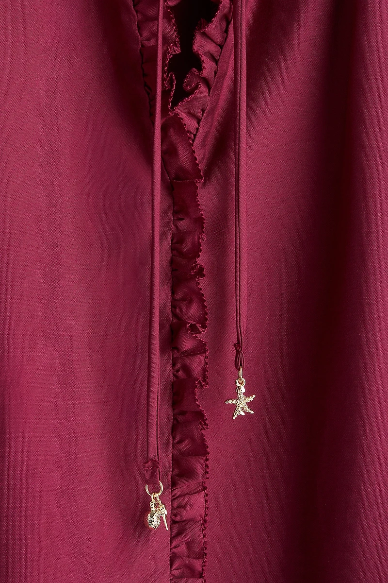 Trumpet-Sleeved Tunic Dress