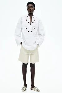 Blouse with Eyelet Embroidery