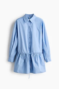 Robe chemise en popeline avec cordon de serrage