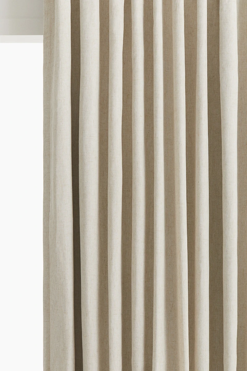 Lot de 2 rideaux longs en lyocell mélangé