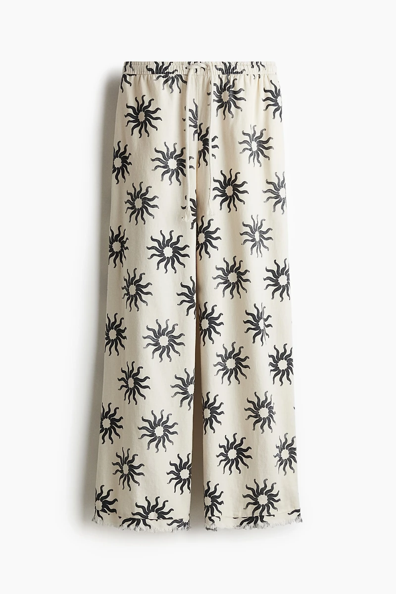 Linen-Blend Drawstring Pants