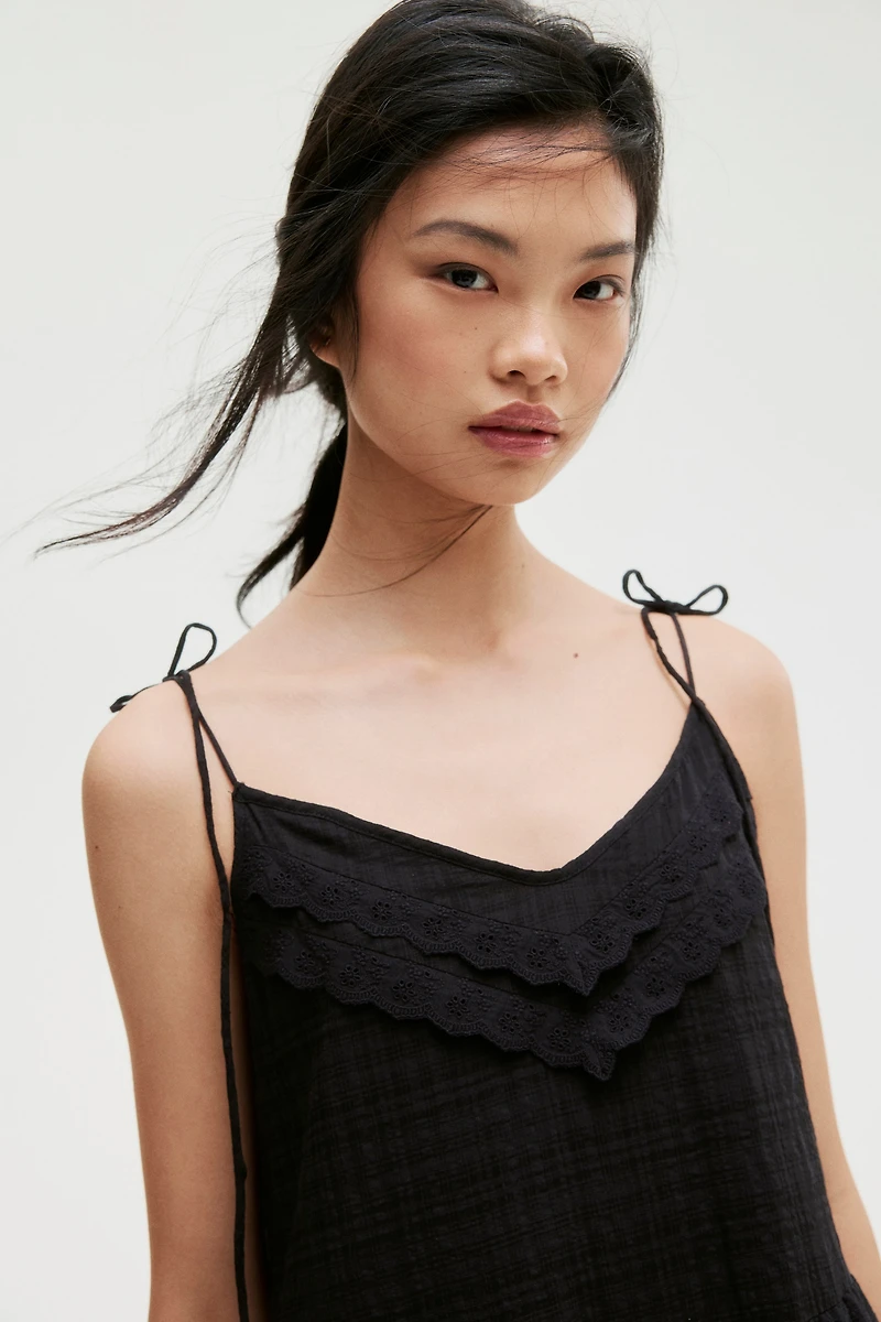 Dress with Tie Shoulder Straps