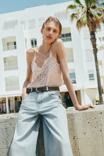 Lace-Trimmed Camisole Top