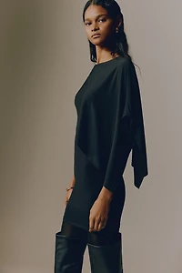 Cape-Detail Mini Dress