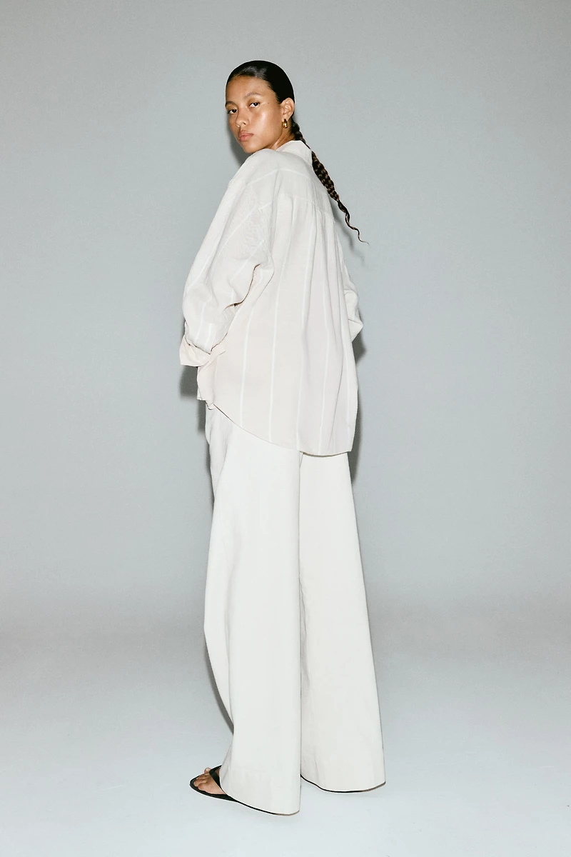 Oversized Linen-Blend Shirt
