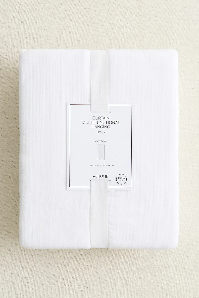Single-Pack Wide Muslin Curtain Panel