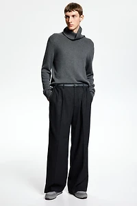 Cotton-Blend Mock-Turtleneck Sweater