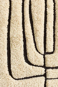 Fringed wool-blend rug