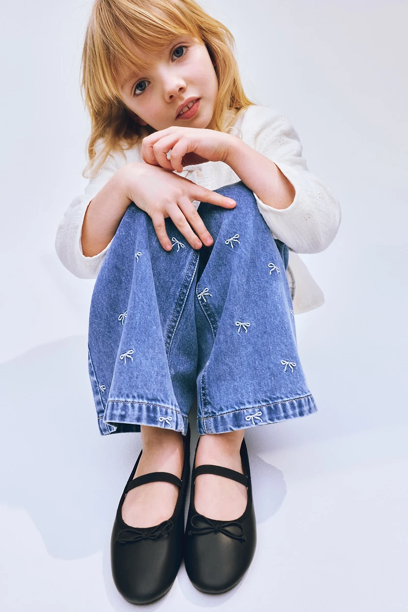 Wide Leg Paper-Bag Jeans