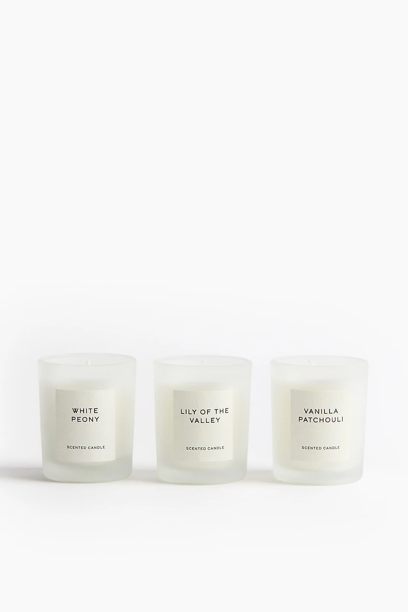 Lot de 3 bougies parfumées en coffret-cadeau