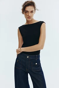 Boat-Neck Thong Bodysuit