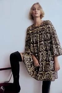 Oversized Jacquard-Weave Dress