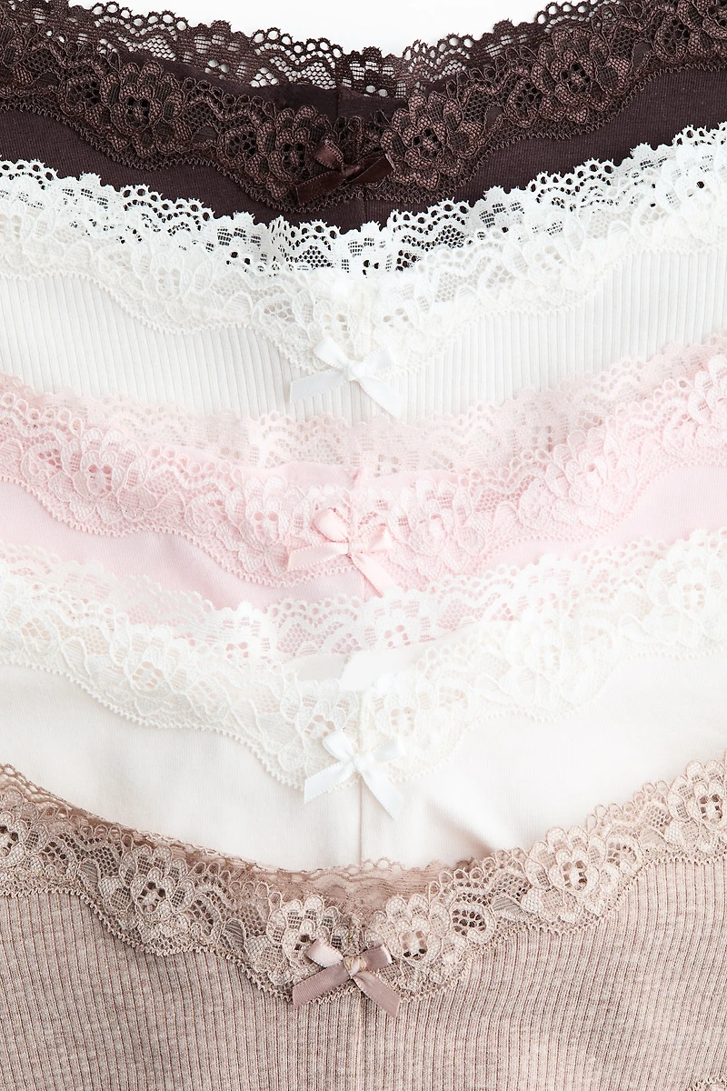 5-pack Cotton and Lace Hipster Briefs