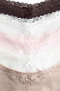 5-pack Cotton and Lace Hipster Briefs