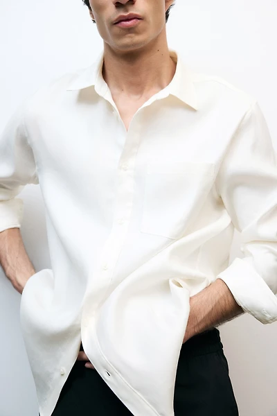 Easy Care Regular-Fit Linen-Blend Shirt