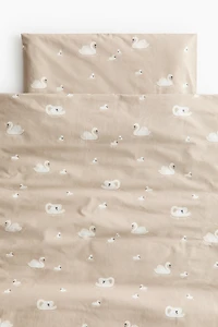 Patterned Cotton Crib Duvet Cover Set