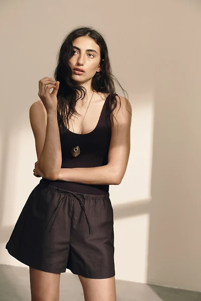 Cotton Shorts with Drawstring