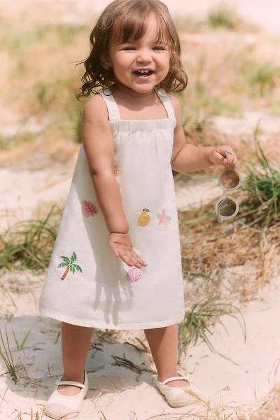 Linen-Blend Dress