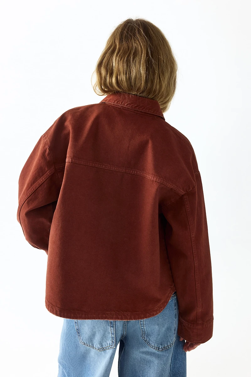 Veste-chemise en sergé de coton