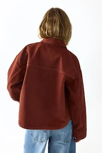 Veste-chemise en sergé de coton