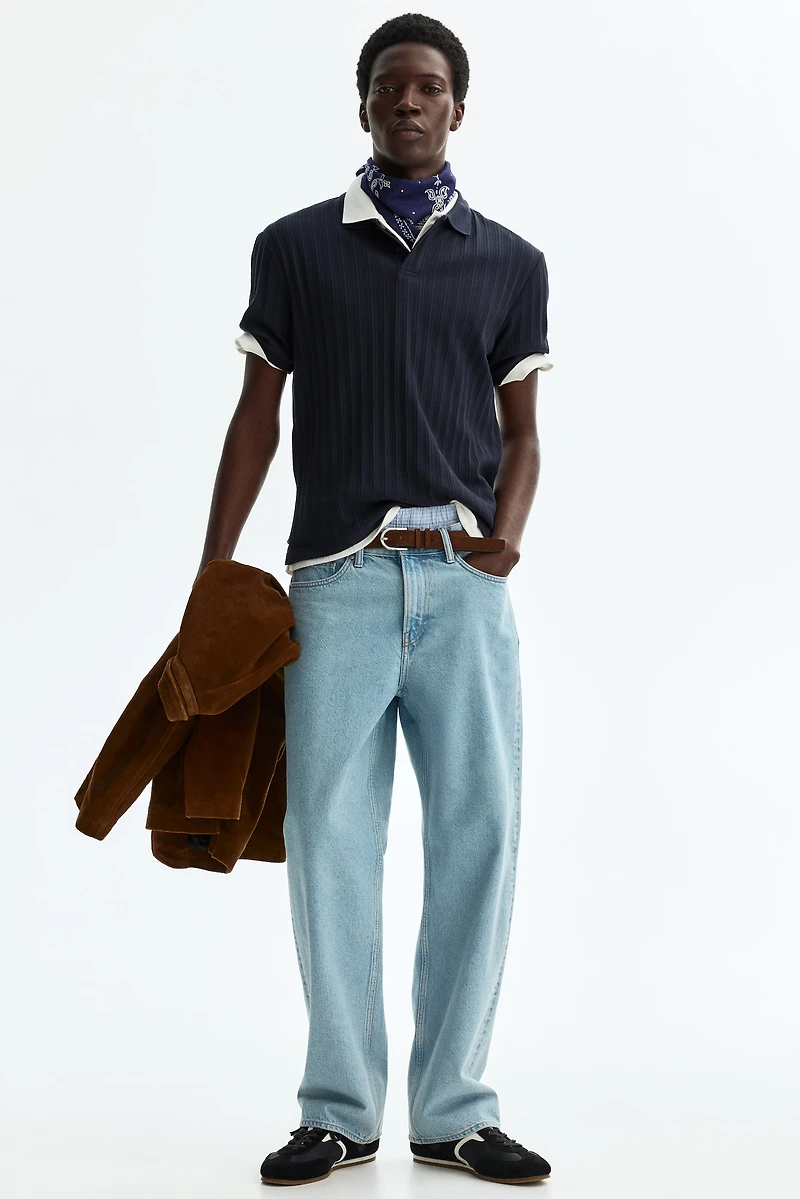 Slim-Fit Textured Jersey Polo Shirt