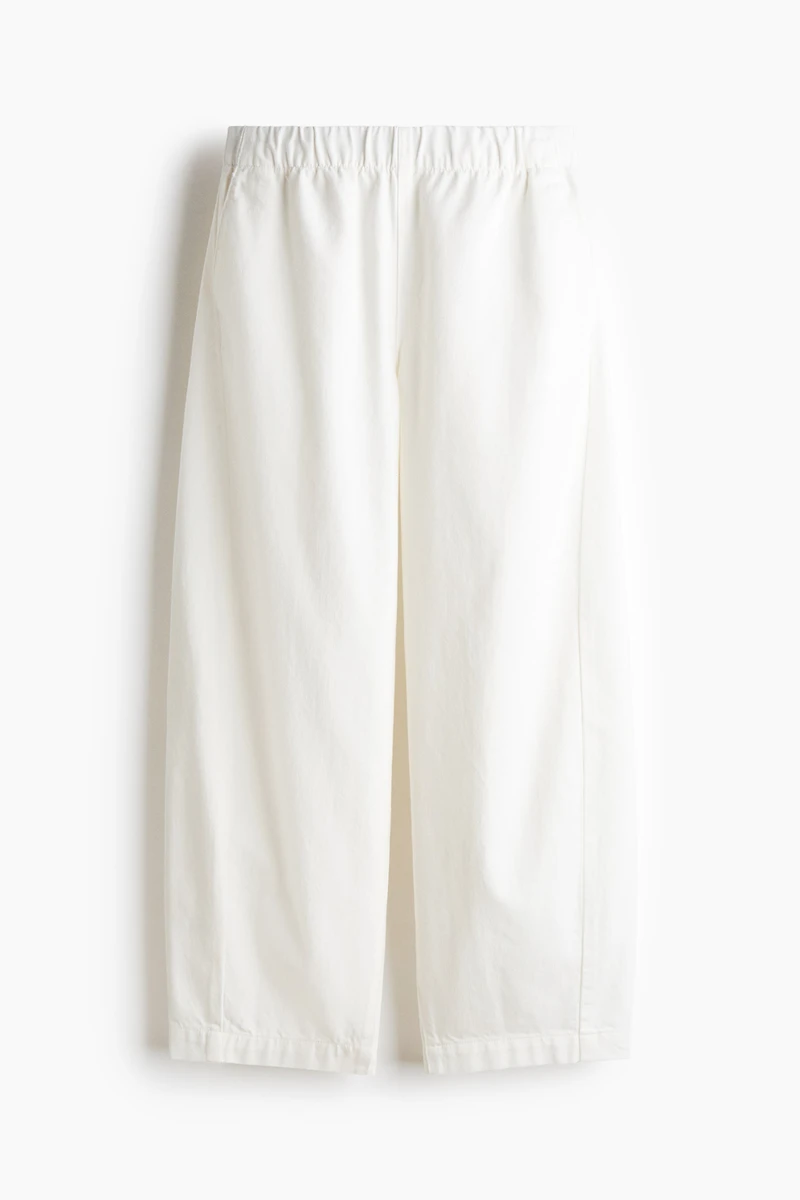 Denim Barrel-Leg Pants