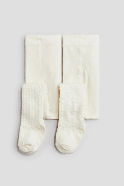 2-pack Textured-knit Tights