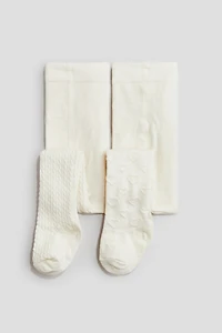 2-pack Textured-knit Tights