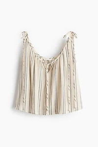 Oversized Top with Tie Shoulder Straps