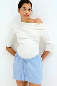 Short MAMA en mousseline avec cordon de serrage