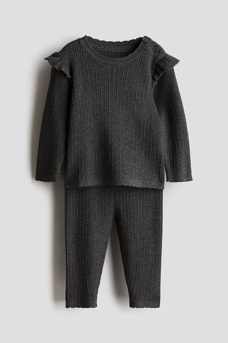 2-piece Pointelle-Knit Set