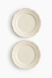 Lot de 2 grandes assiettes en grès cérame