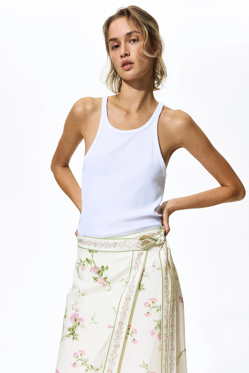 Lyocell-Blend Wrap Skirt