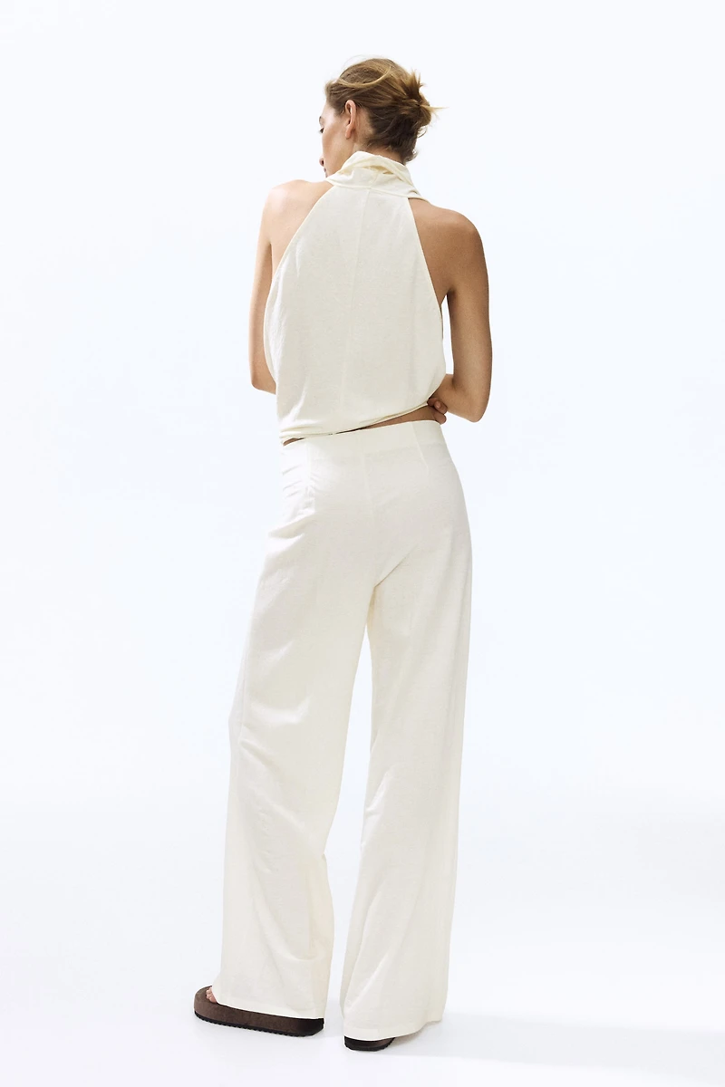 Wide-Leg Pull-On Pants