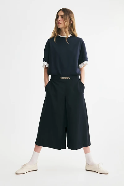 Jupe-culotte plissée